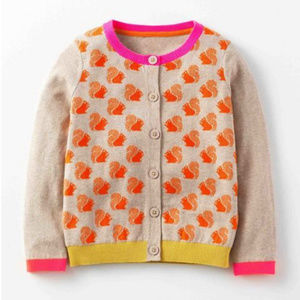 MINI BODEN Cardigan Squirrels 6-7Y